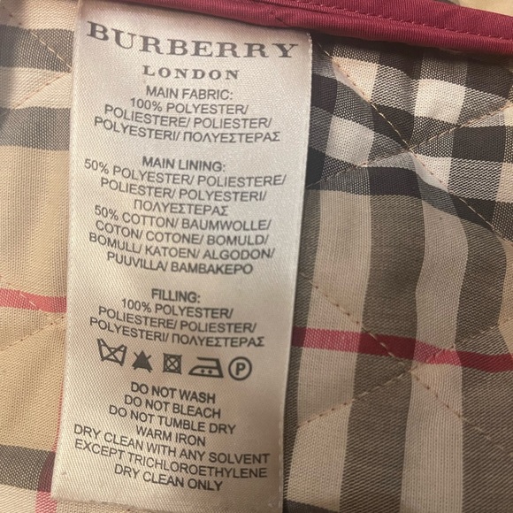 Burberry Magenta Quilted Coat Size Small - Picture 5 of 5
